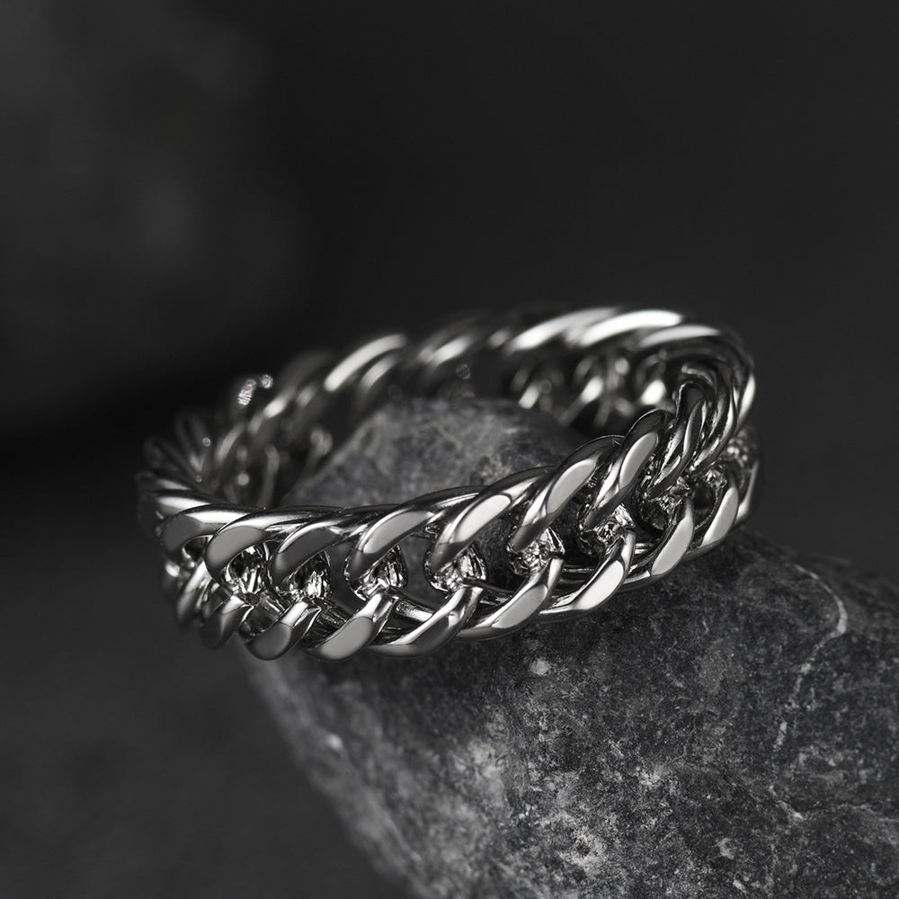 FaithHeart Fashion Cuban Chain Ring for Men FaithHeart