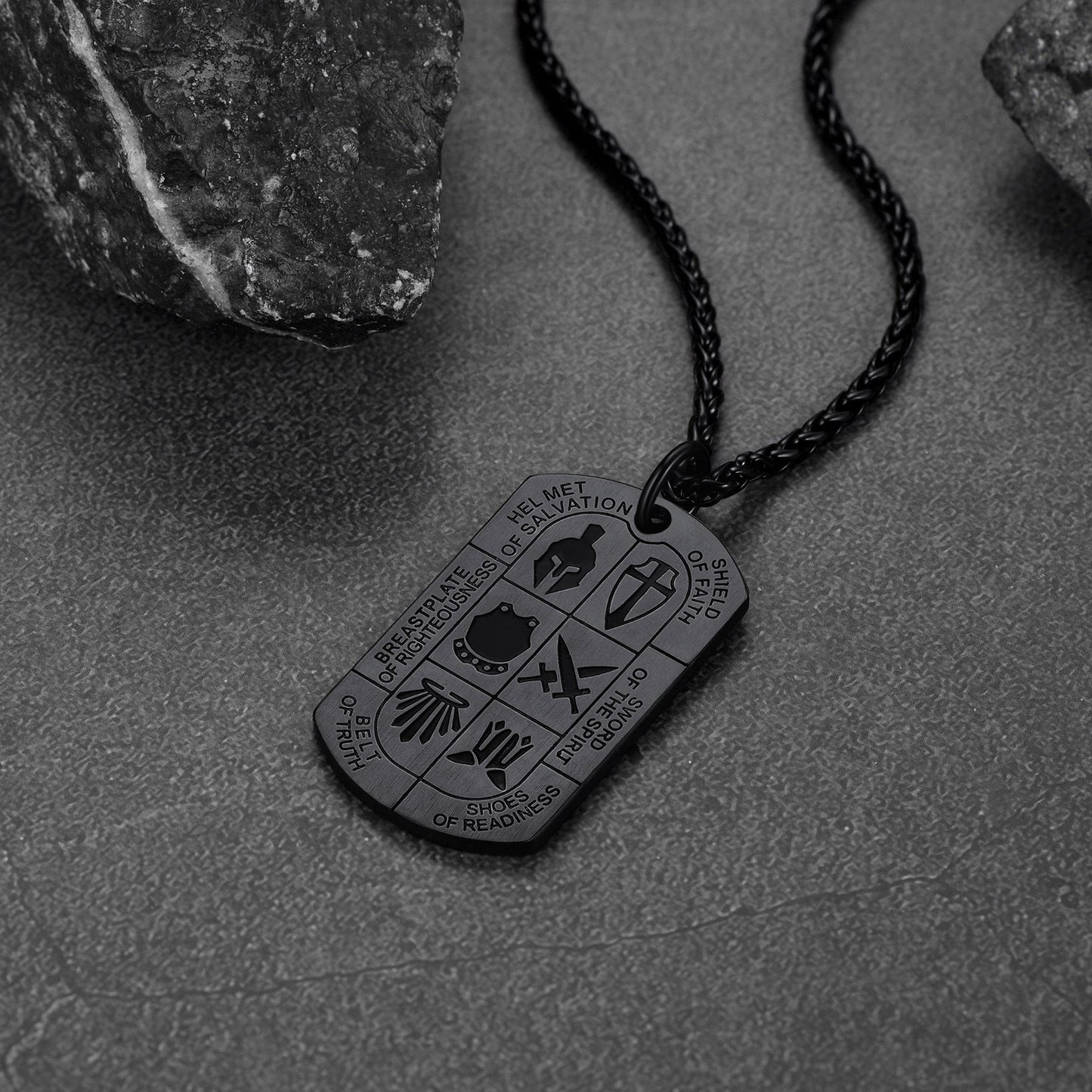 FaithHeart Religious Knights Templar Dog Tag Necklace For Men FaithHeart