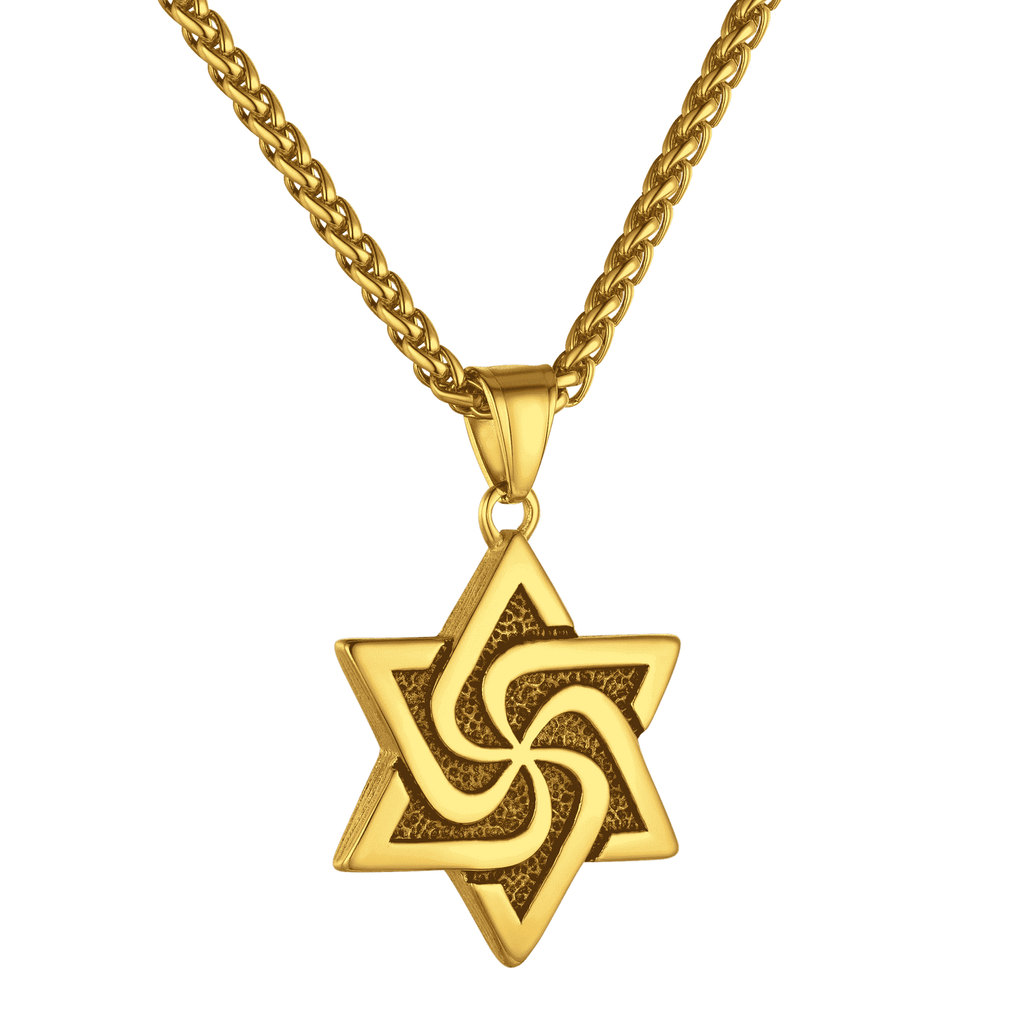 FaithHeart Retro Jewish Star Of David Necklace For Men FaithHeart