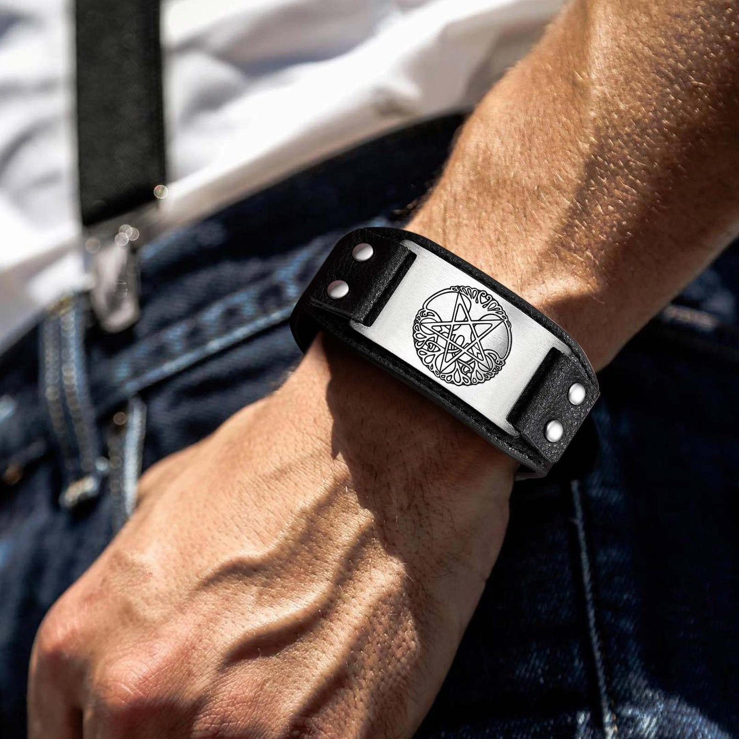 FaithHeart Tree of Life Cuff Bracelet Vintage Pentacle Bracelet FaithHeart