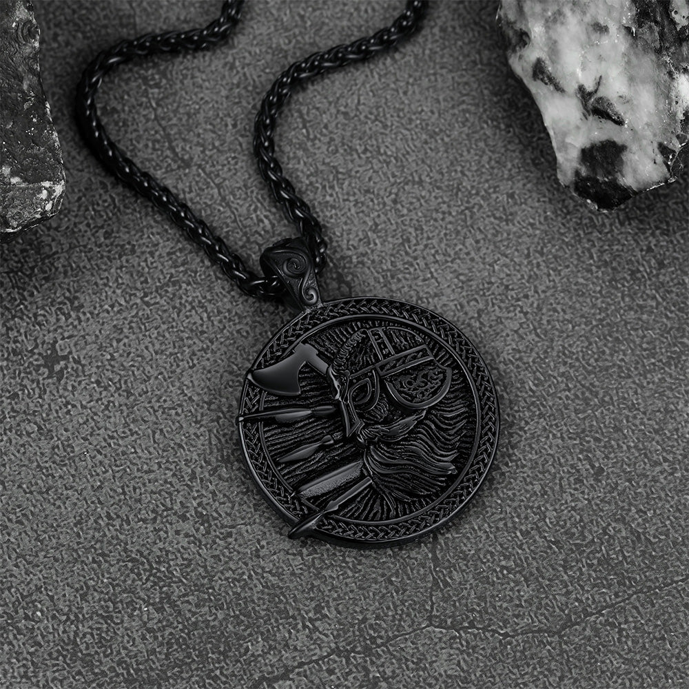 FaithHeart Norse Viking Odin Warrior Pendant Necklace for Men FaithHeart