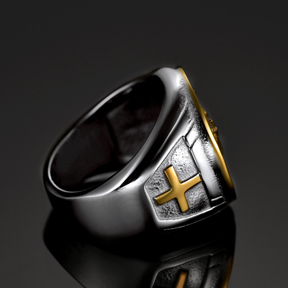 FaithHeart Christian St. Christopher Signet Ring For Men FaithHeart