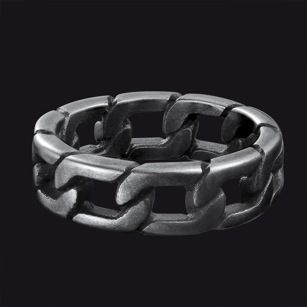 FaithHeart Chunky Cuban Link Ring For Men Stainless Steel FaithHeart