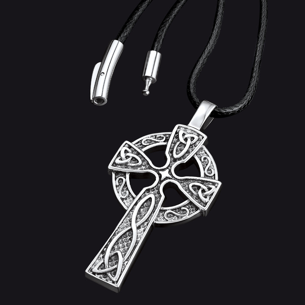 FaithHeart Celtic Knot Cross Necklace For Men FaithHeart