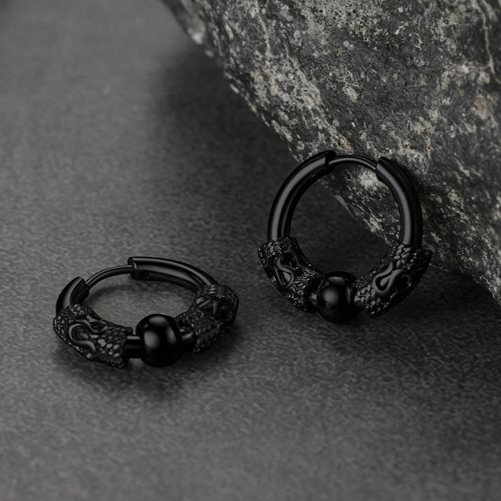 FaithHeart Hip Hop Dragon Totem Hoop Earrings For Men FaithHeart