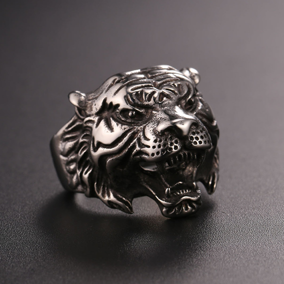 FaithHeart Vintage Tiger Head Ring For Men FaithHeart