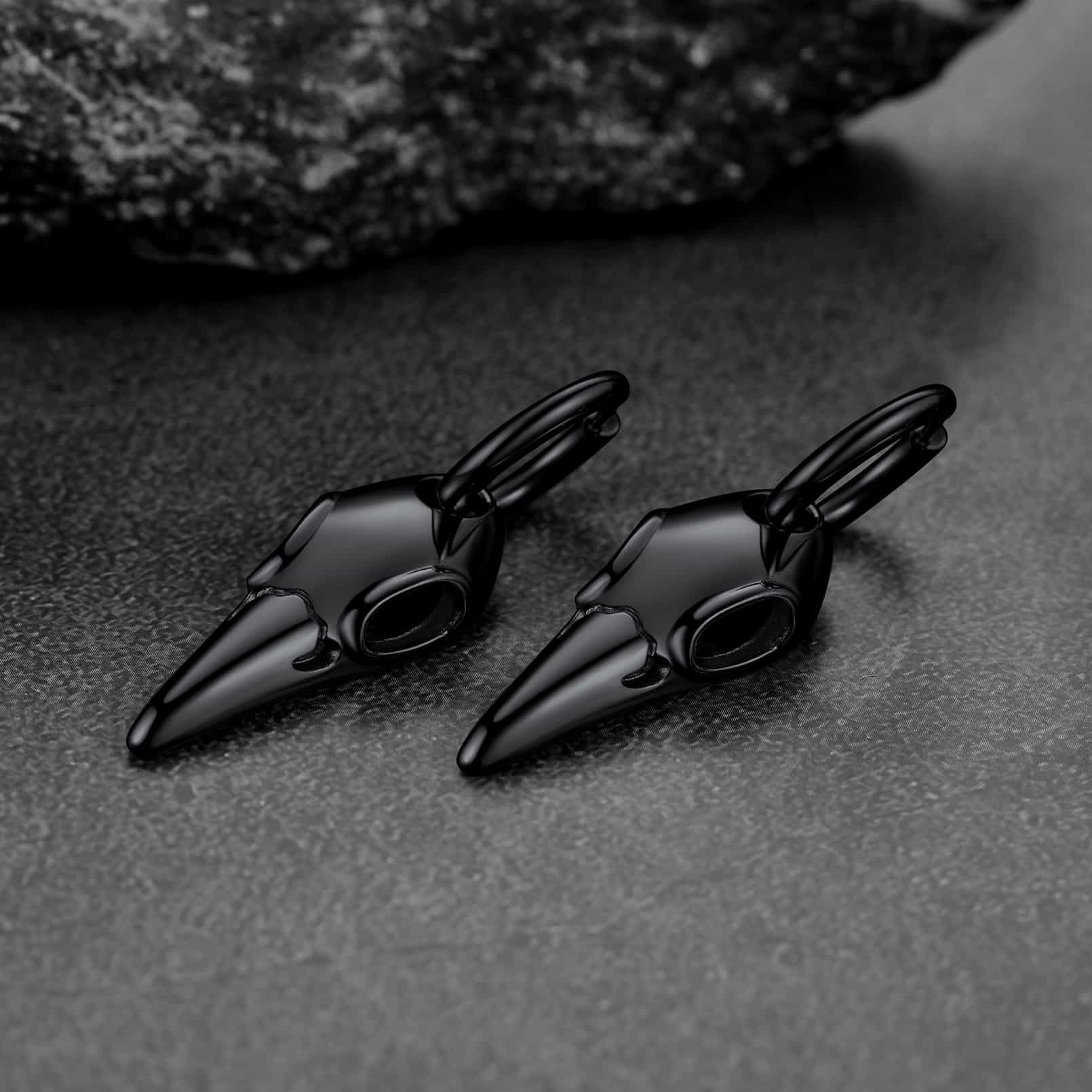 FaithHeart Gothic Raven Skull Earrings Viking Earrings for Men FaithHeart