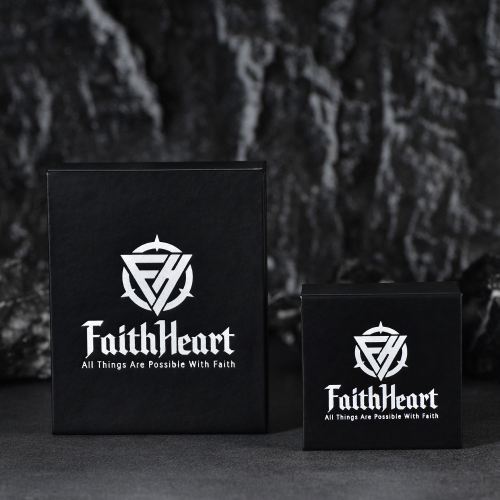 FaithHeart Viking Black Stud Earrings Set For Men 6 Pairs FaithHeart