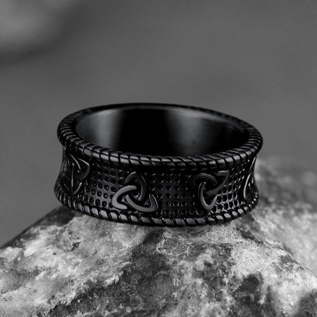 FaithHeart Viking Celtic Knot Band Ring For Men FaithHeart