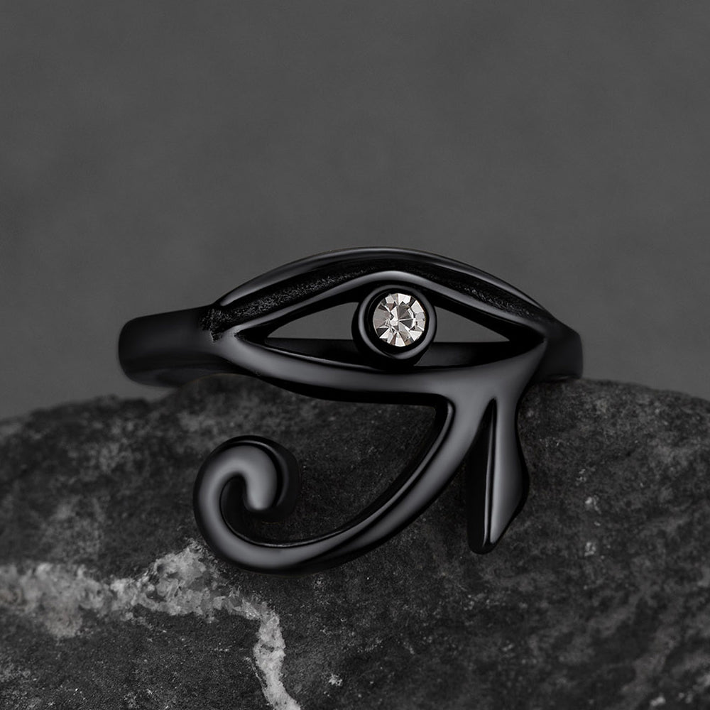 FaithHeart Egyptian Eye of Horus Ring for Men Stainless Steel FaithHeart