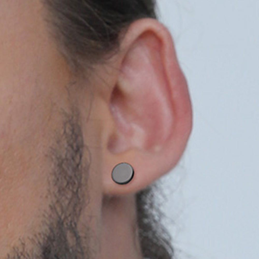 FaithHeart Punk Round Stud Earrings Set For Men 12 Pairs FaithHeart