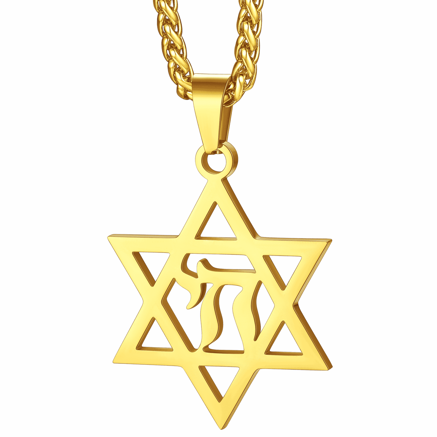 FaithHeart Star Of David Hebrew Letter Necklace For Men FaithHeart