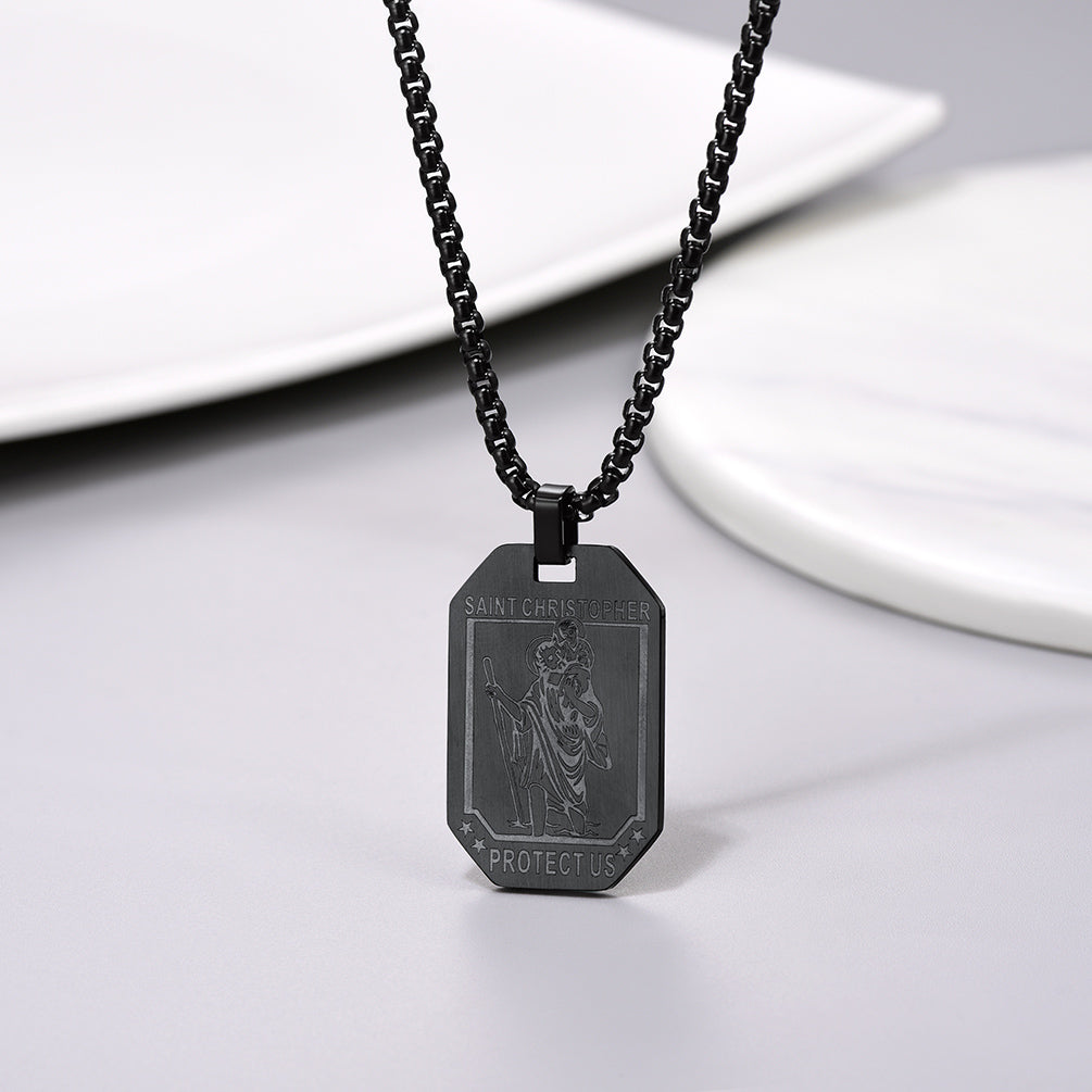 FaithHeart St. Christopher Dog Tag Necklace Medal Jewelry FaithHeart