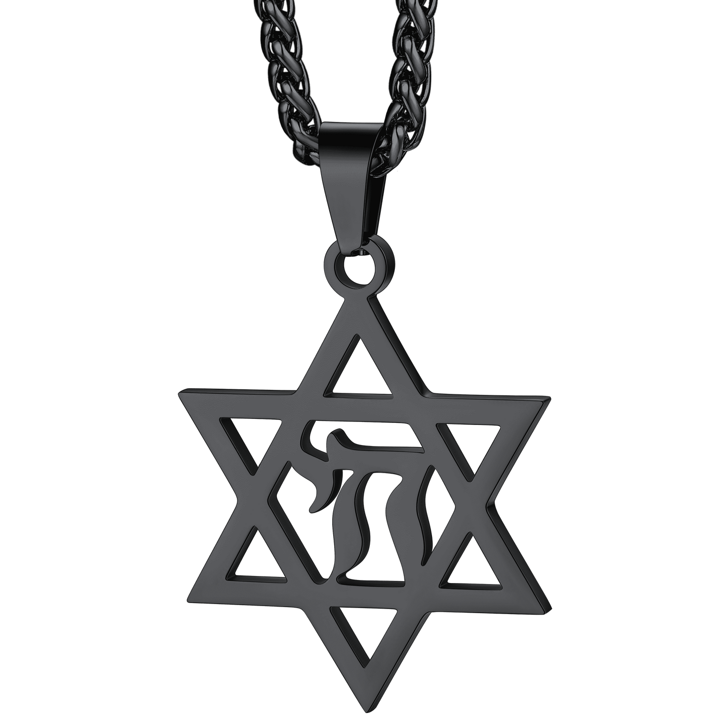 FaithHeart Star Of David Hebrew Letter Necklace For Men FaithHeart