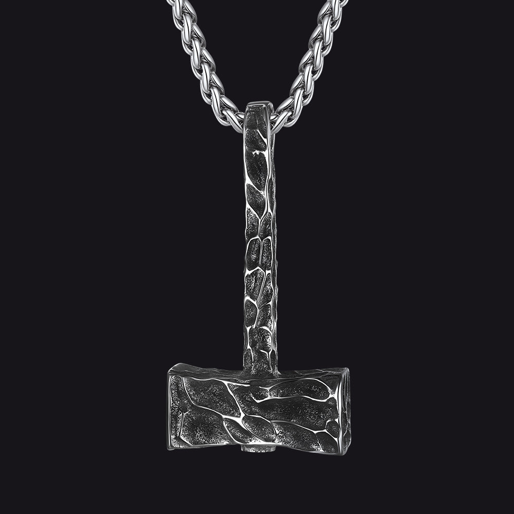 FaithHeart Viking Mjolnir Thor's Hammer Necklace Pendant For Men FaithHeart