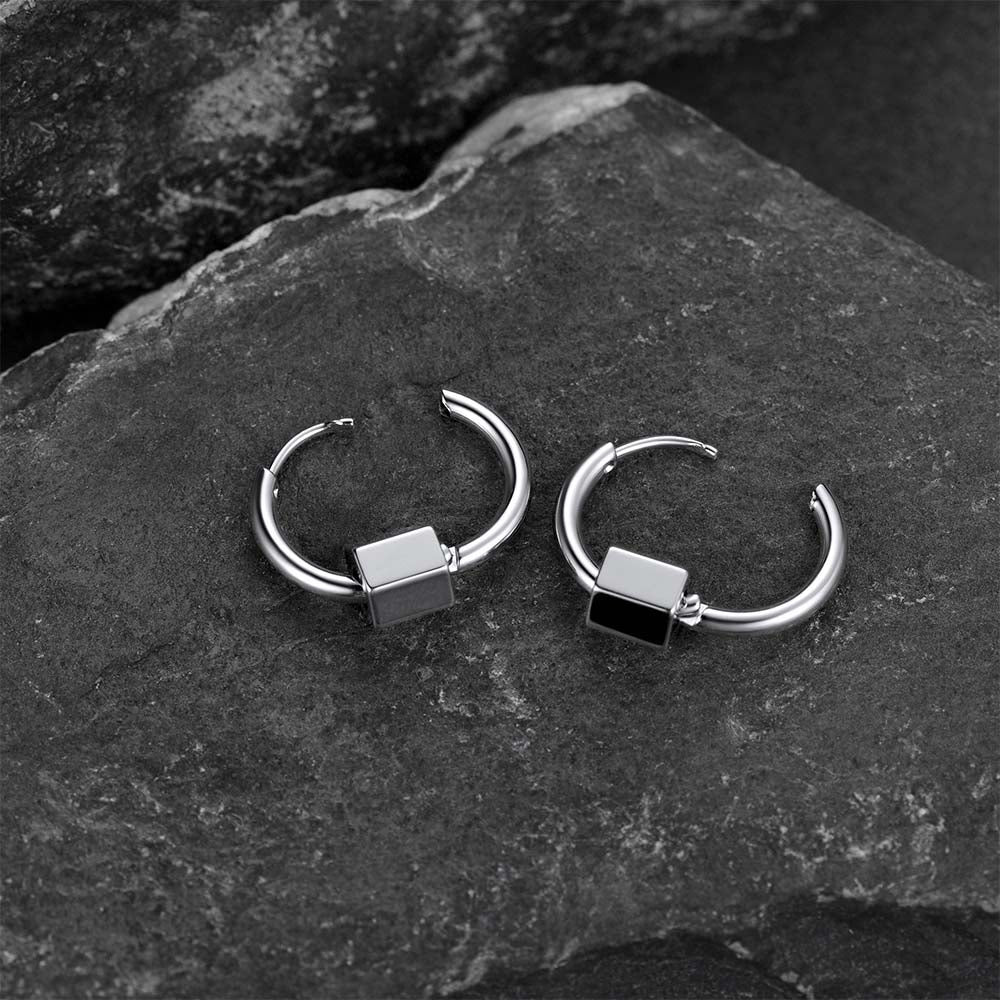 FaithHeart Punk Hexagon Hoop Earrings For Men FaithHeart