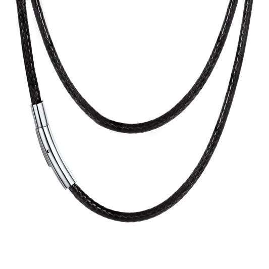 FaithHeart Braided Leather Chain Necklace Cord for Men 2MM/3MM FaithHeartimg