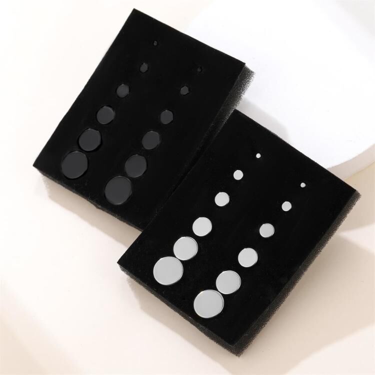 FaithHeart Punk Round Stud Earrings Set For Men 12 Pairs FaithHeart