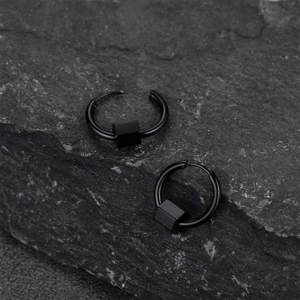 FaithHeart Punk Hexagon Hoop Earrings For Men FaithHeart