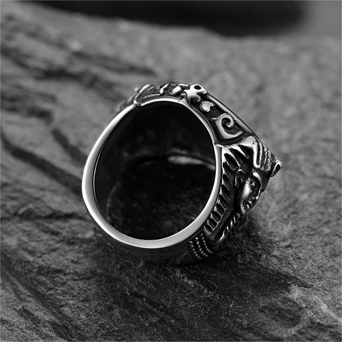 FaithHeart Egyptian Eye of Horus Signet Ring For Men FaithHeart
