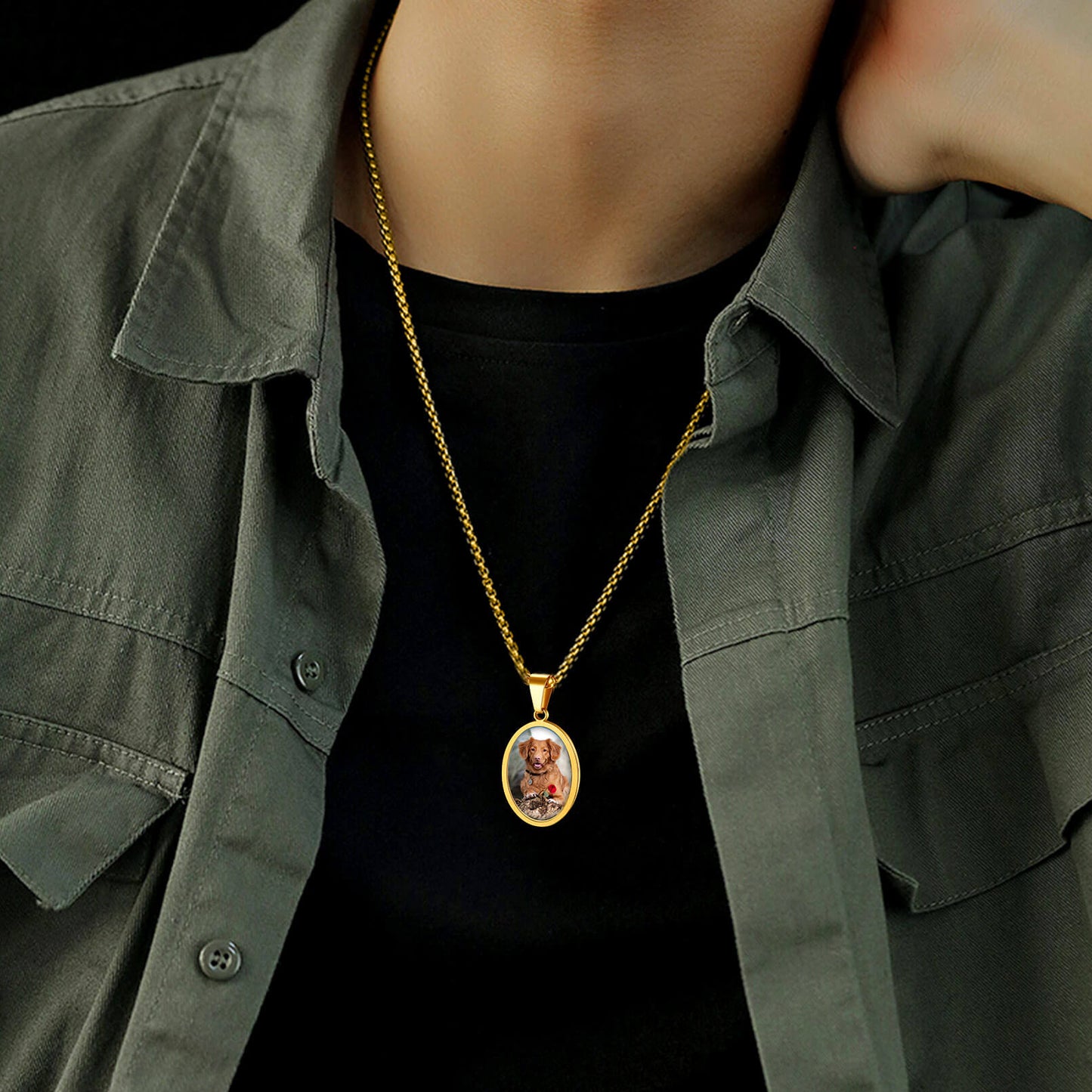 FaithHeart Archangel Saint Michael Necklace with Picture for Men FaithHeart