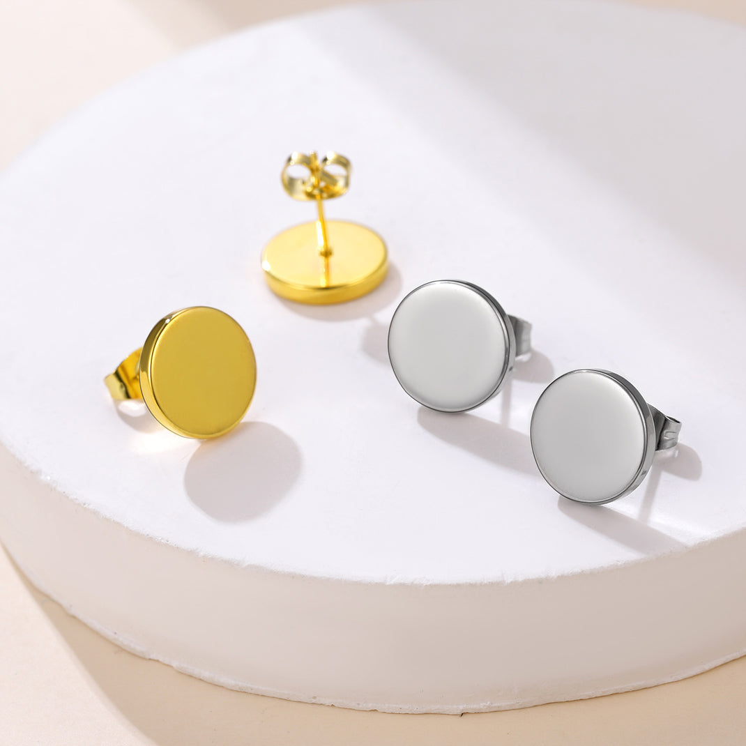 FaithHeart Punk Round Stud Earrings Set For Men 12 Pairs FaithHeart