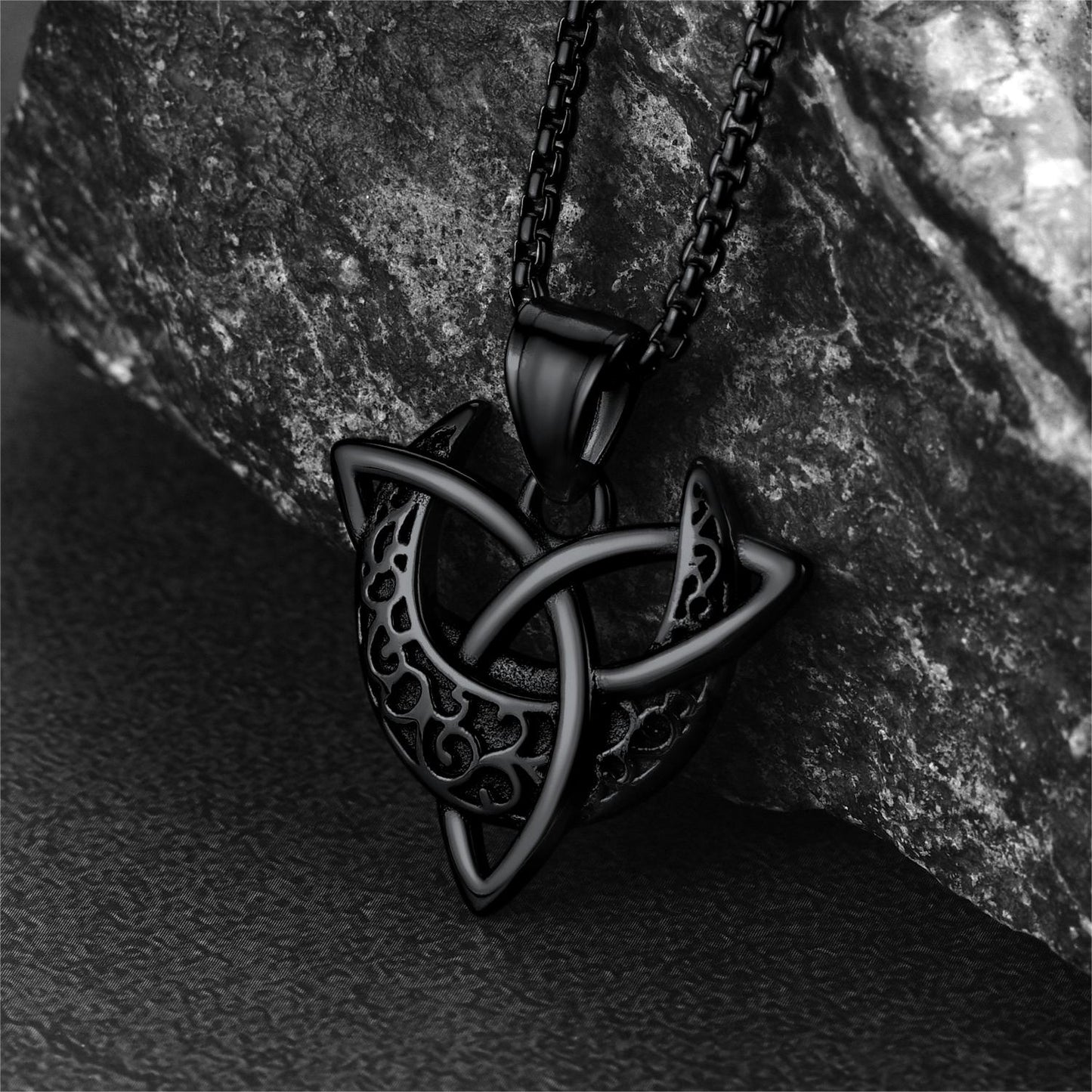 FaithHeart Vintage Triple Moon Goddess Necklace For Men FaithHeart