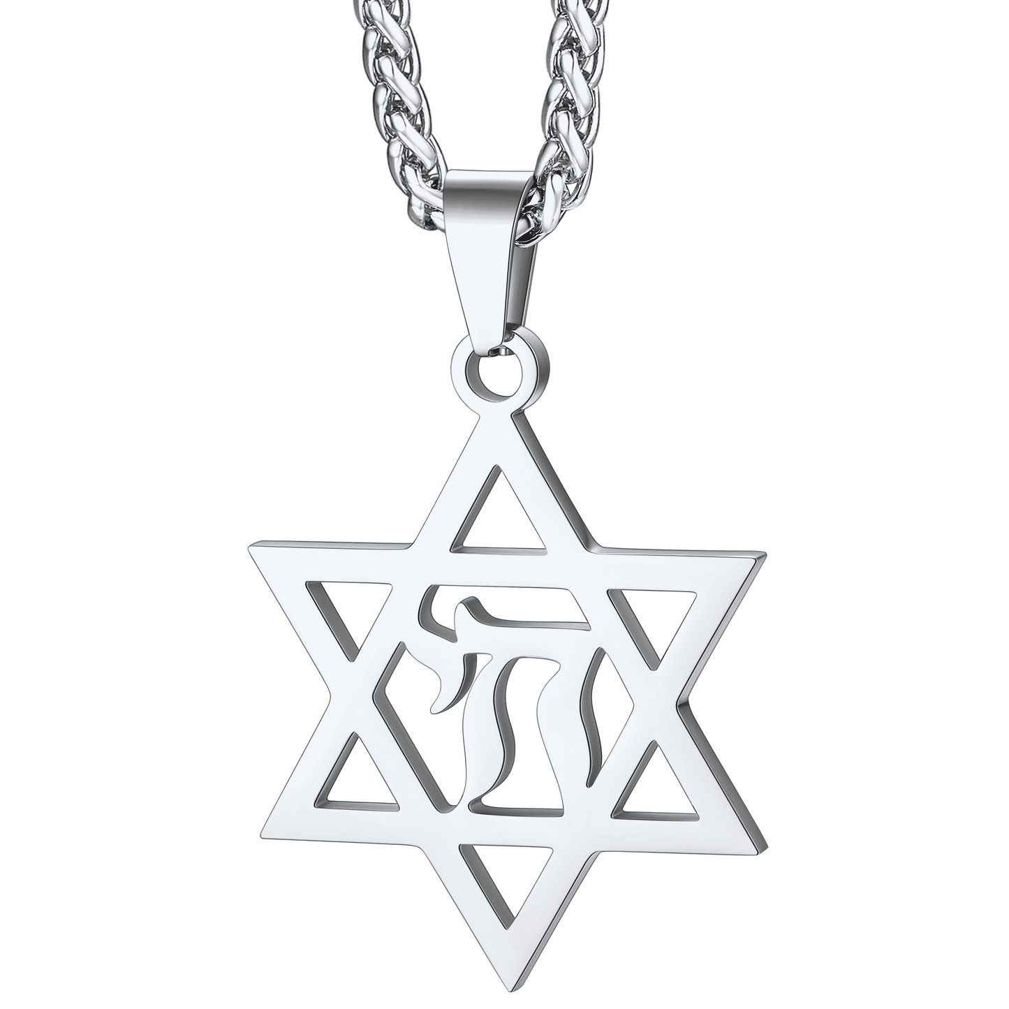 FaithHeart Star Of David Hebrew Letter Necklace For Men FaithHeart
