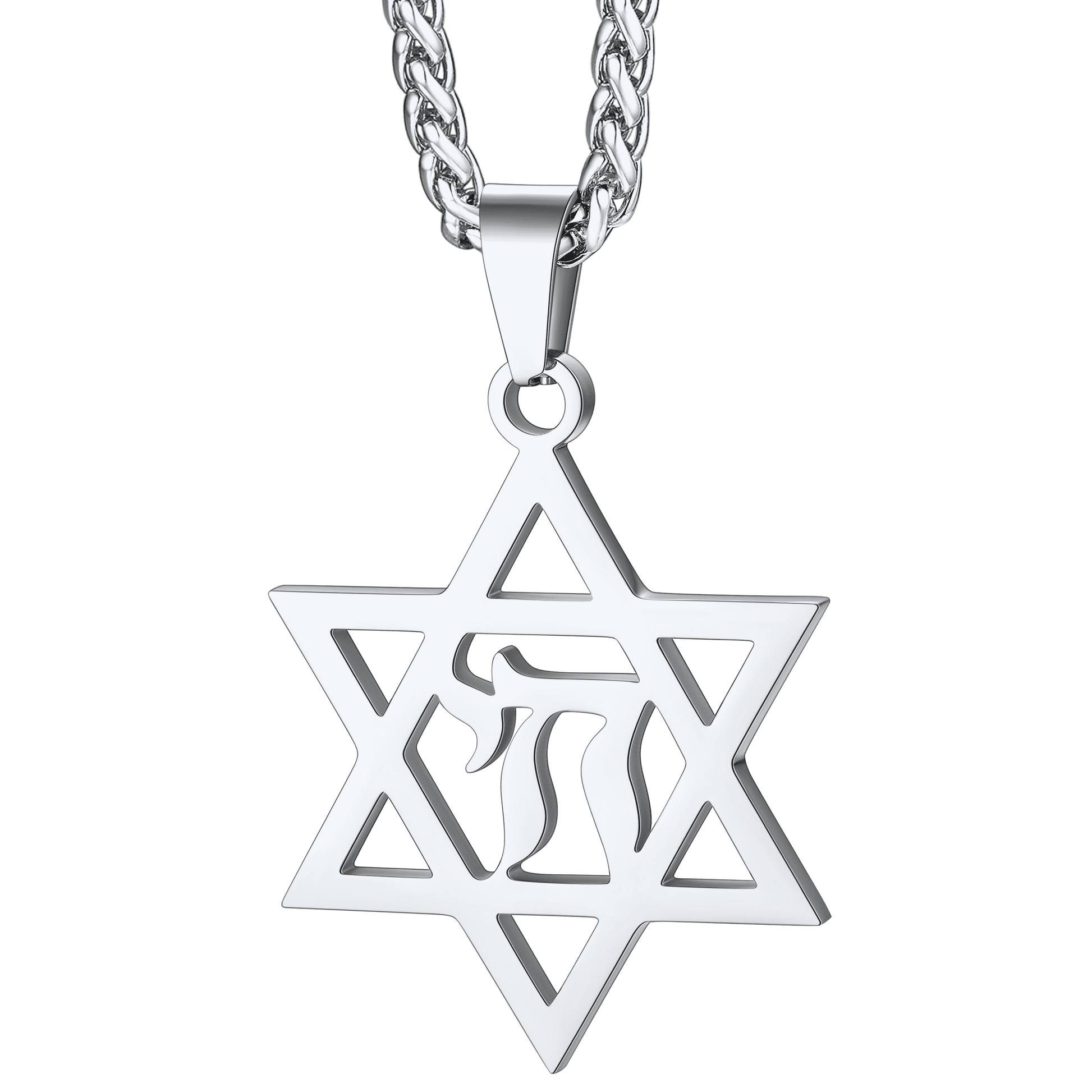 FaithHeart Star Of David Hebrew Letter Necklace For Men FaithHeart