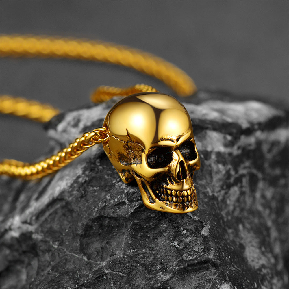 FaithHeart Gothic Skull Necklace For Men FaithHeart