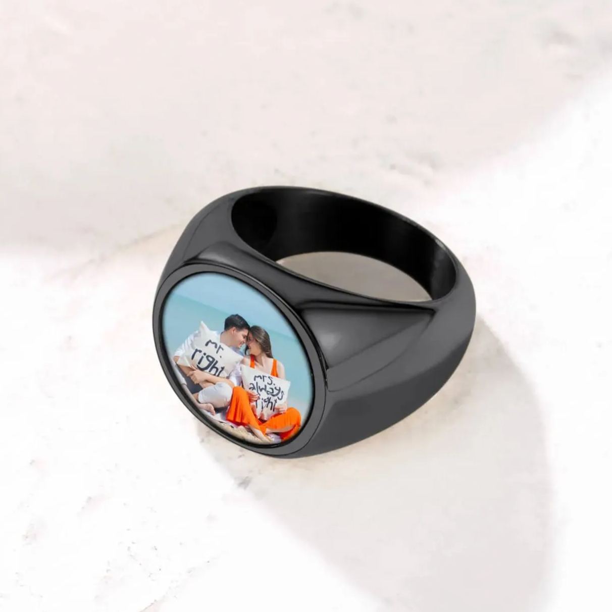 FaithHeart Personalized Photo Ring Signet Ring For Men FaithHeart
