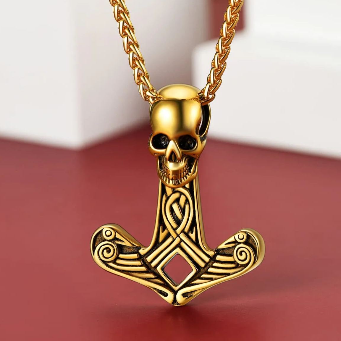 FaithHeart Viking Odin Sword Gungnir Spear Pendant Necklace for Men FaithHeart