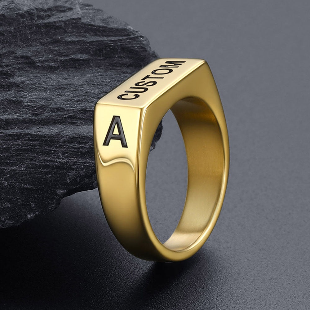 Gold Customizable Comfort Fit Band Ring