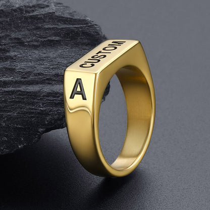 Gold Customizable Comfort Fit Band Ring