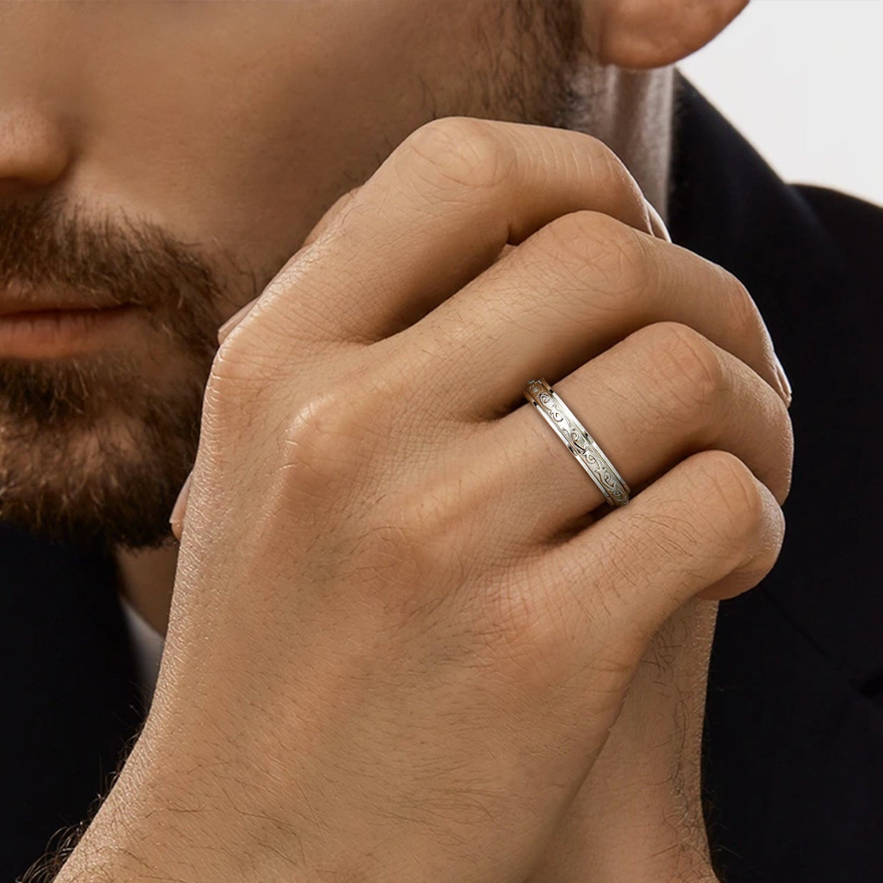 Celtic Fidget Anxiety Band Ring for Men