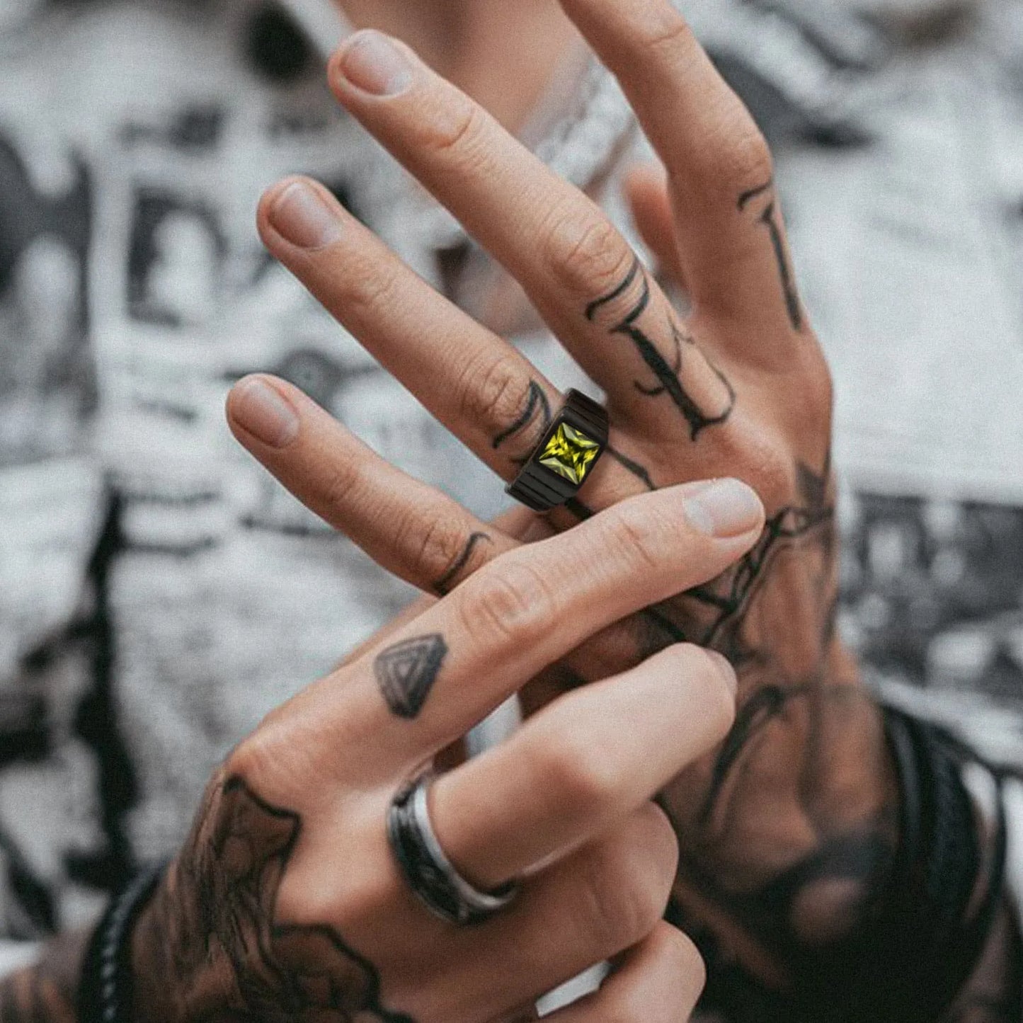 FaithHeart Birthstone Band Ring Gemstone Ring for Men FaithHeart