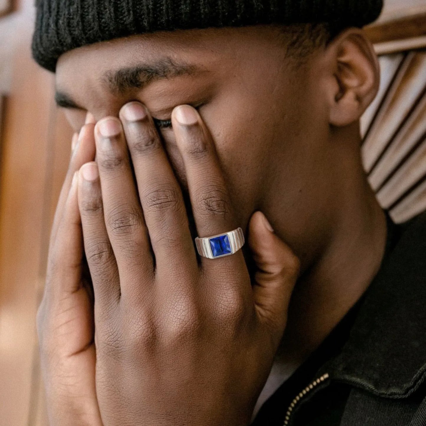 FaithHeart Birthstone Band Ring Gemstone Ring for Men FaithHeart