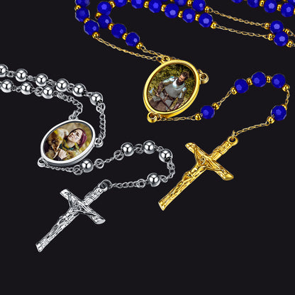 FaithHeart Set Of Rosary Custom Necklace with Picture FaithHeart Jewelry
