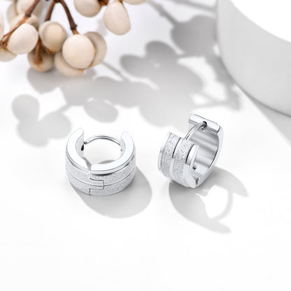 13mm Thick Matte Huggie Hoop Earrings for Men Women