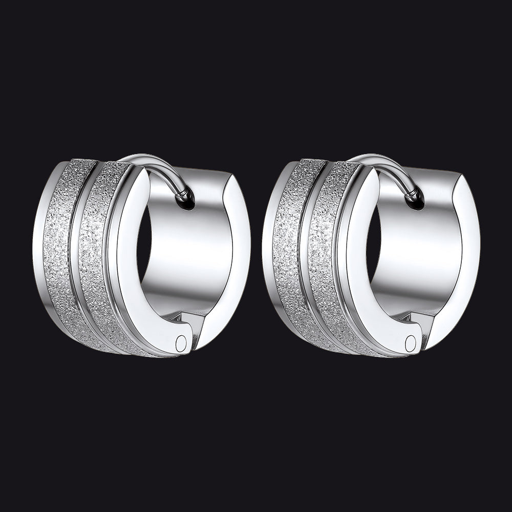 13mm Thick Matte Huggie Hoop Earrings for Men Women