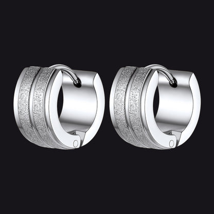 13mm Thick Matte Huggie Hoop Earrings for Men Women