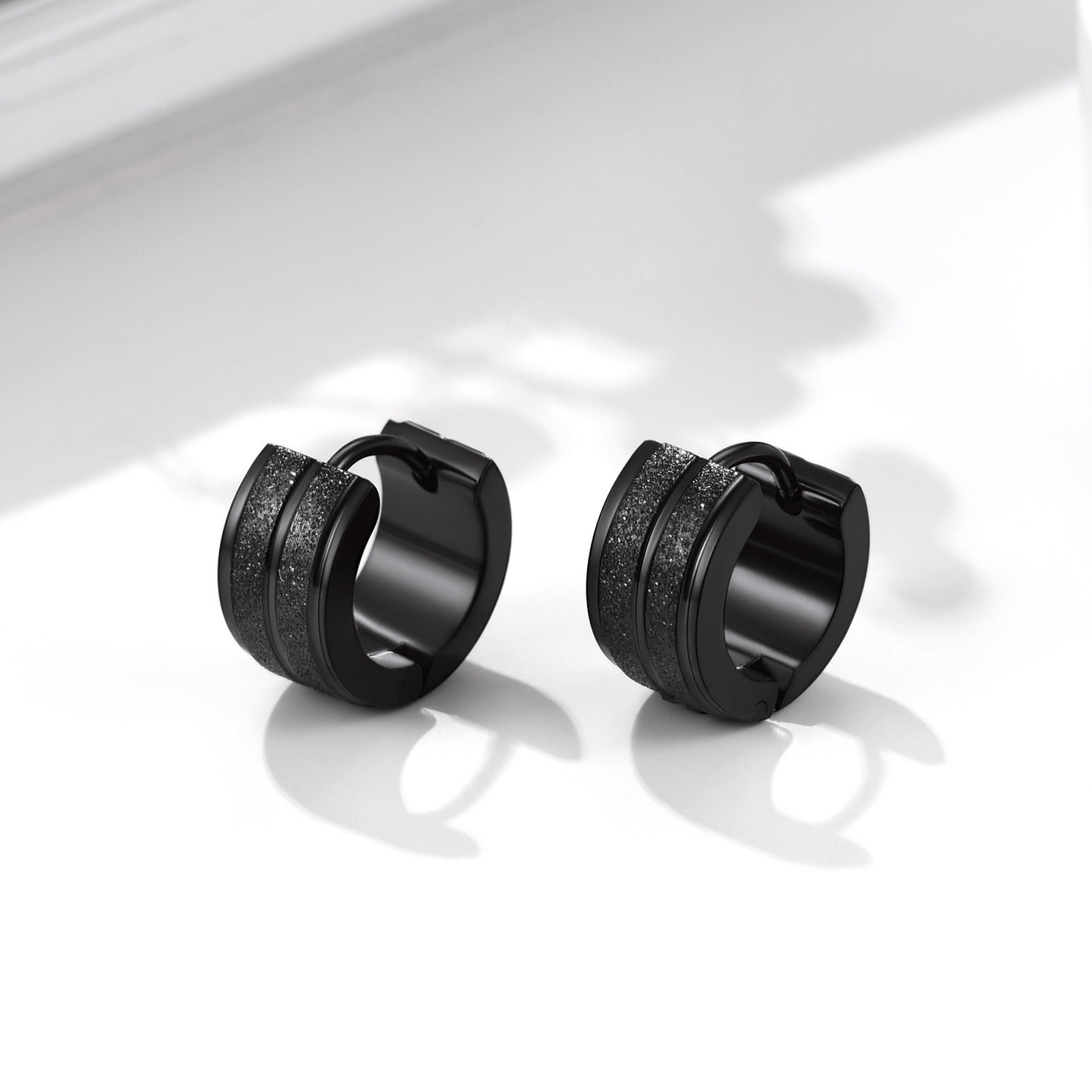 13mm Thick Matte Huggie Hoop Earrings for Men Women