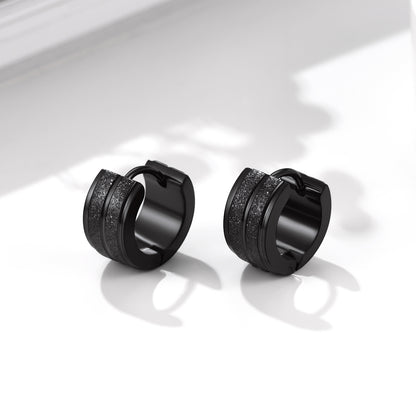 13mm Thick Matte Huggie Hoop Earrings for Men Women