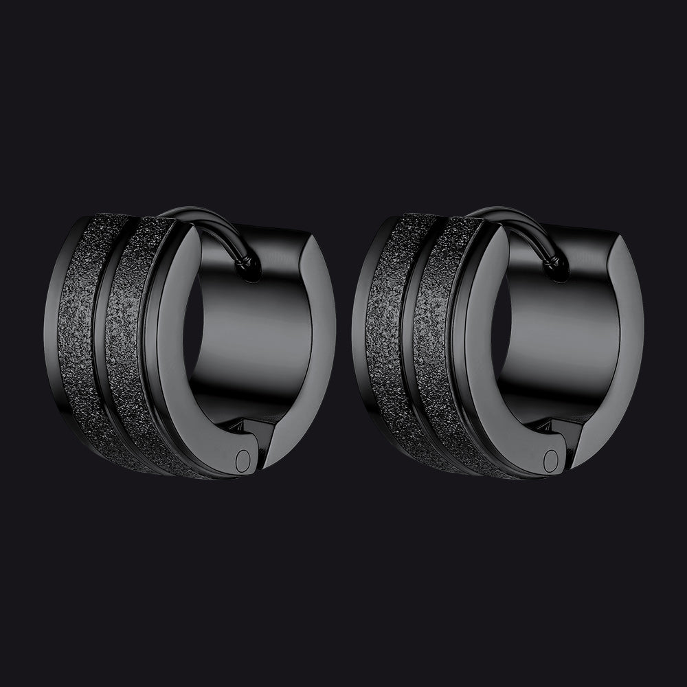 13mm Thick Matte Huggie Hoop Earrings for Men Women