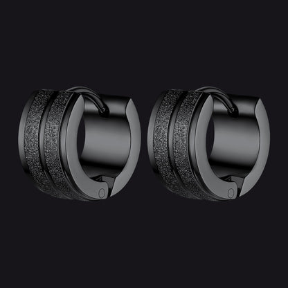 13mm Thick Matte Huggie Hoop Earrings for Men Women