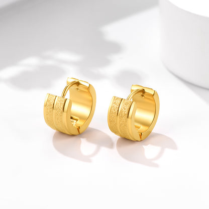 13mm Thick Matte Huggie Hoop Earrings for Men Women
