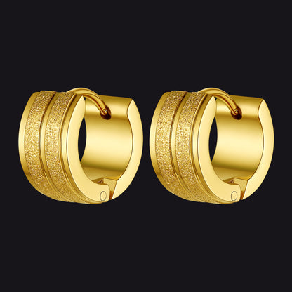 13mm Thick Matte Huggie Hoop Earrings for Men Women