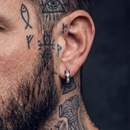 Boucles d'oreilles créoles gothiques à motif de nuages ​​et d'herbes pour homme