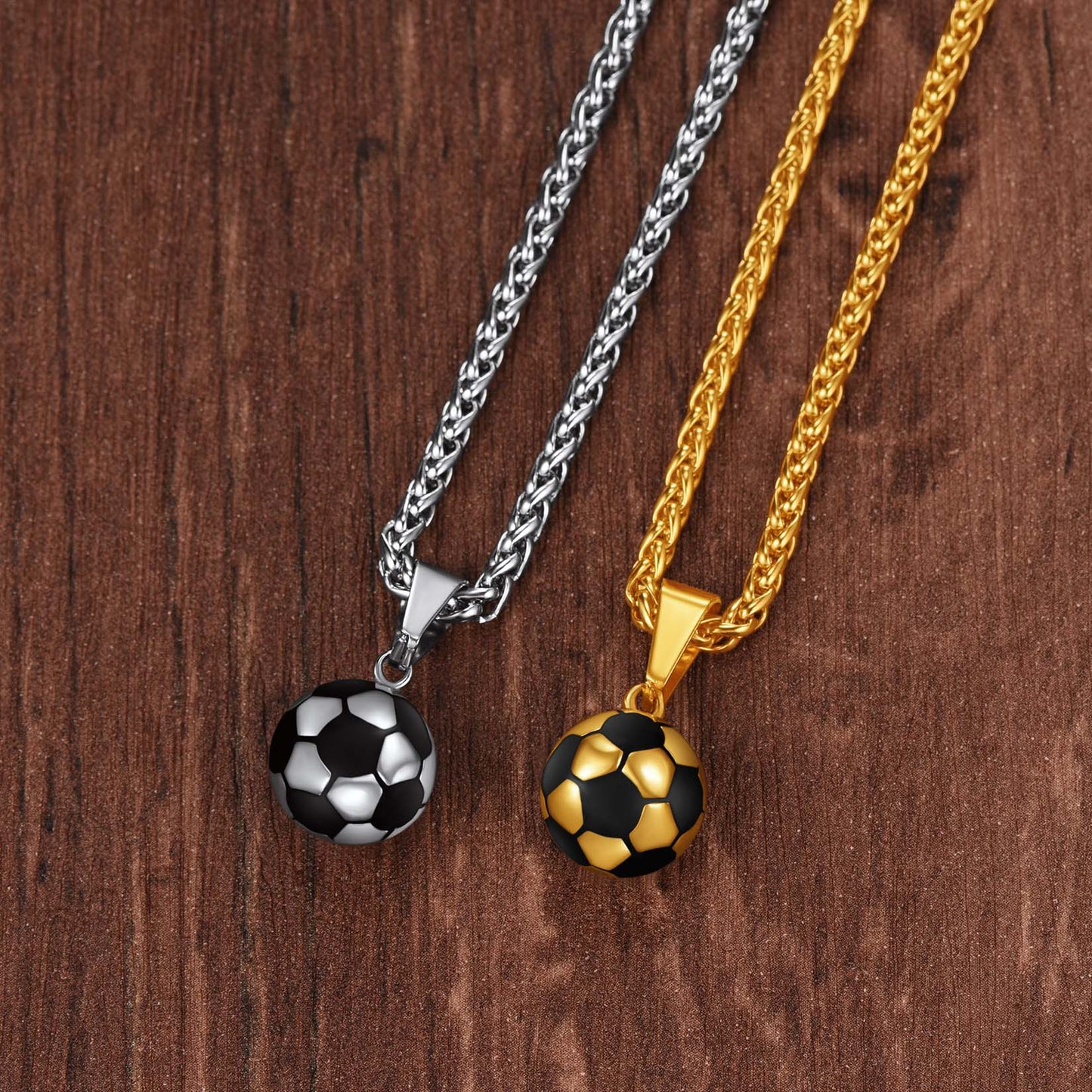 Soccer Football Necklace Sports Pendants for Men Ball Fans