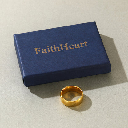 FaithHeart Tungsten Doom Ring Polished Band Ring For Men FaithHeart